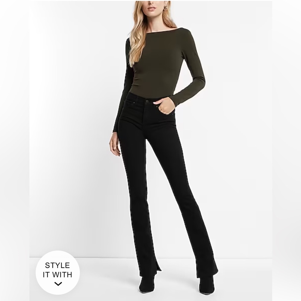 Express Black Mid Rise Sky Scraper Jeans